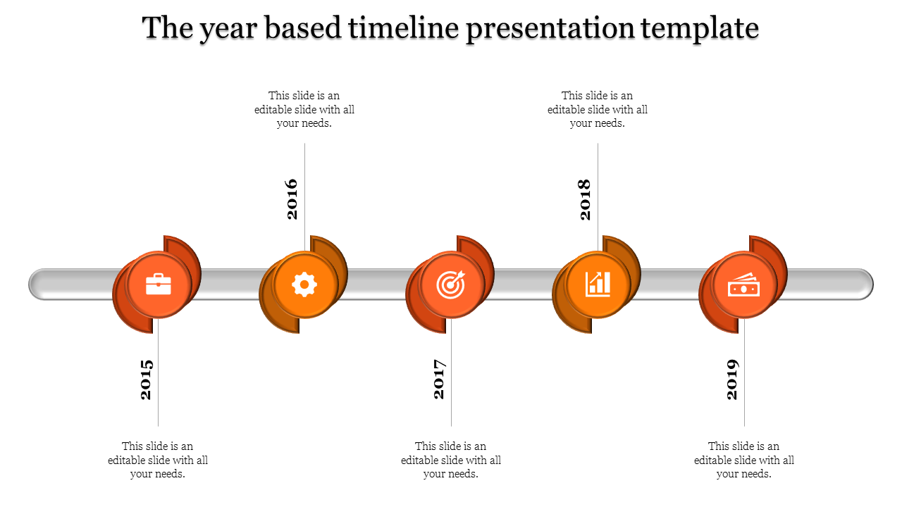 Get Timeline Presentation Template Slide Design-5 Node